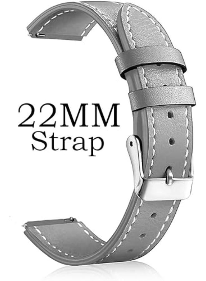 ACLIX Strap Compatible with Huawei Watch GT4 Replacement Wrist Band, 22mm Replacement Leather Braided Composite Watch Strap, Compatible with Huawei Watch GT4/ GT3/ GT3 Pro 46mm (Grey) - Image 3